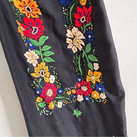 VTG Made Exclusively For Tesoro’s Philippines Embroidered Lines Blue Dress 10 - Picture 5 of 13